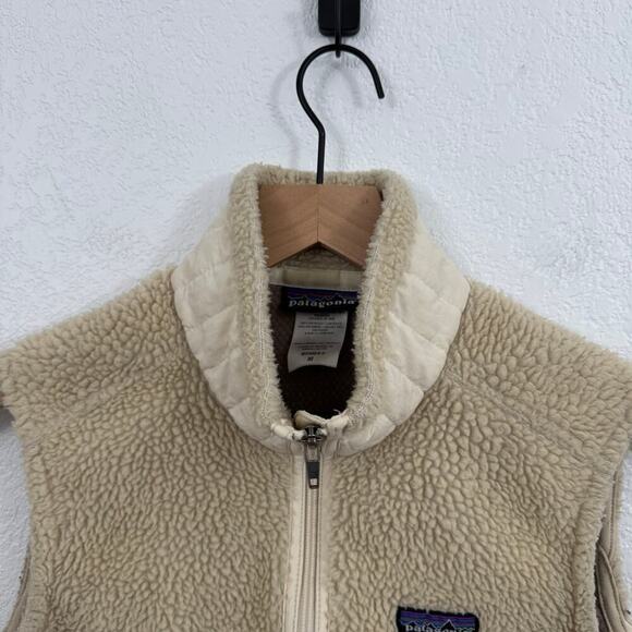 Patagonia Better Sweater Vest Zip-Up Fleece Knit Natural W/Mushroom Brown Tan M - Picture 3 of 10